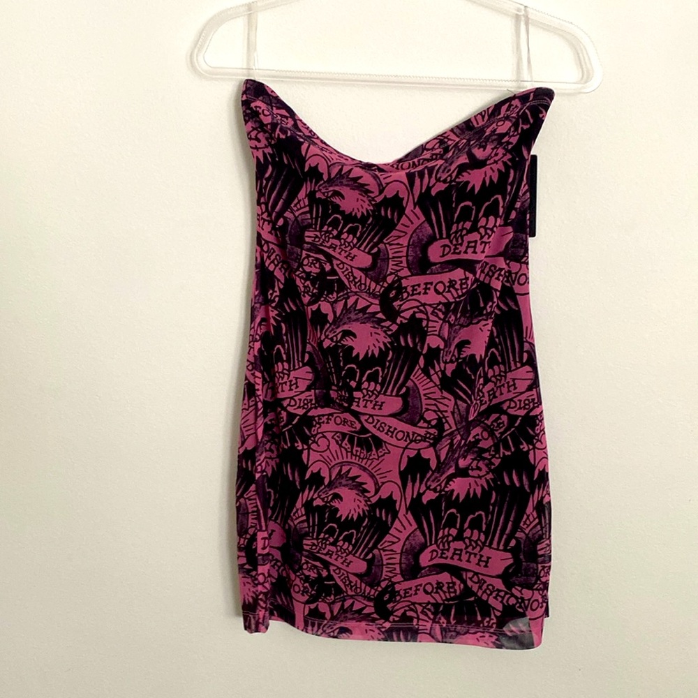 Ed Hardy strapless mini dress/top